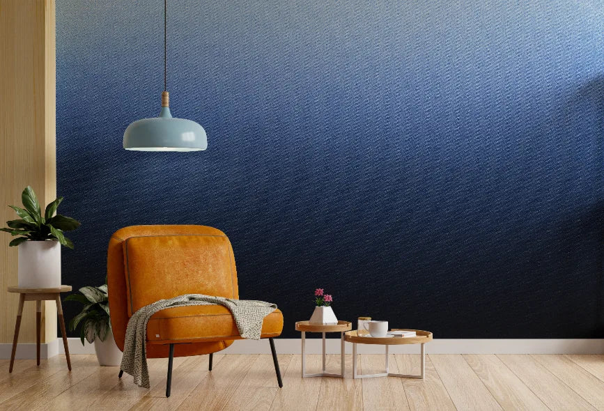 Deep Blue Urban Ombre Wall Mural Wallpaper image 1