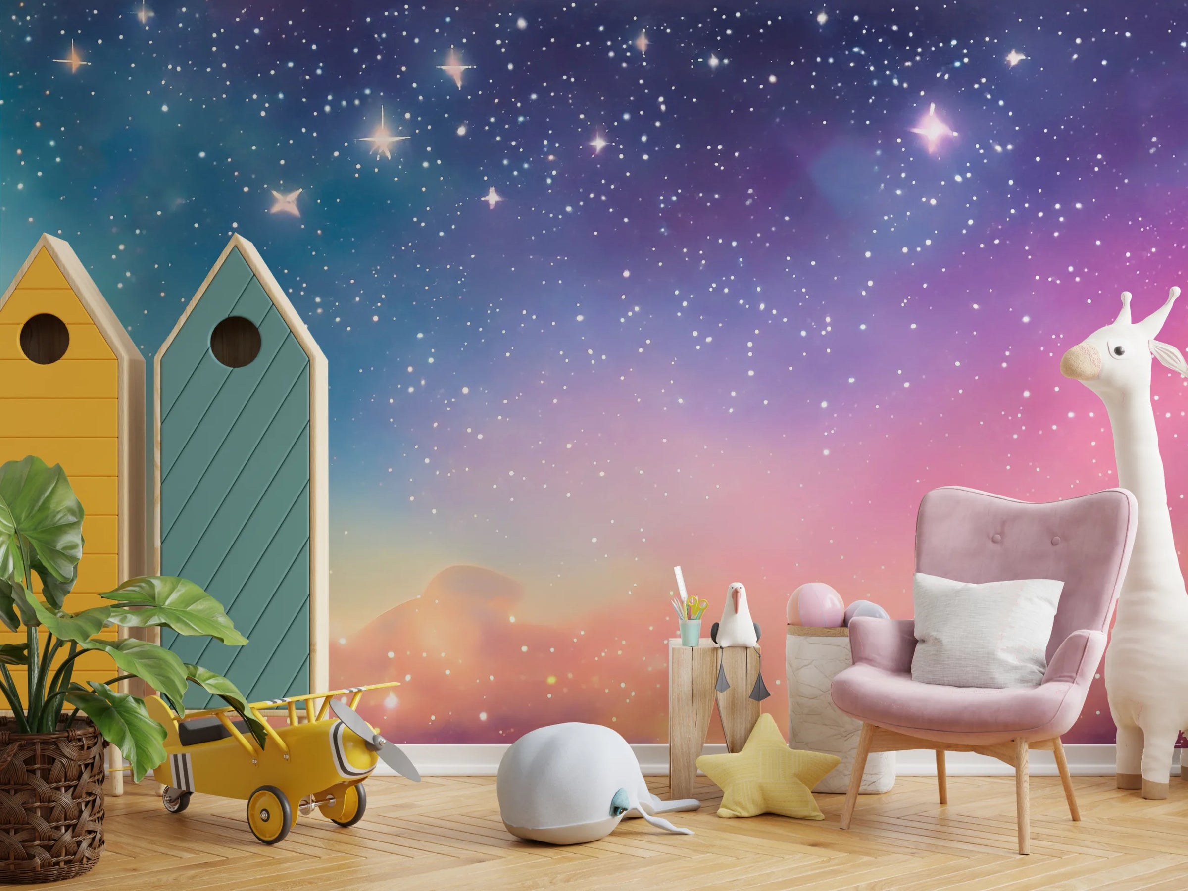 Multicolor Nebula Magical Sky Peel Stick Wallpaper image 3