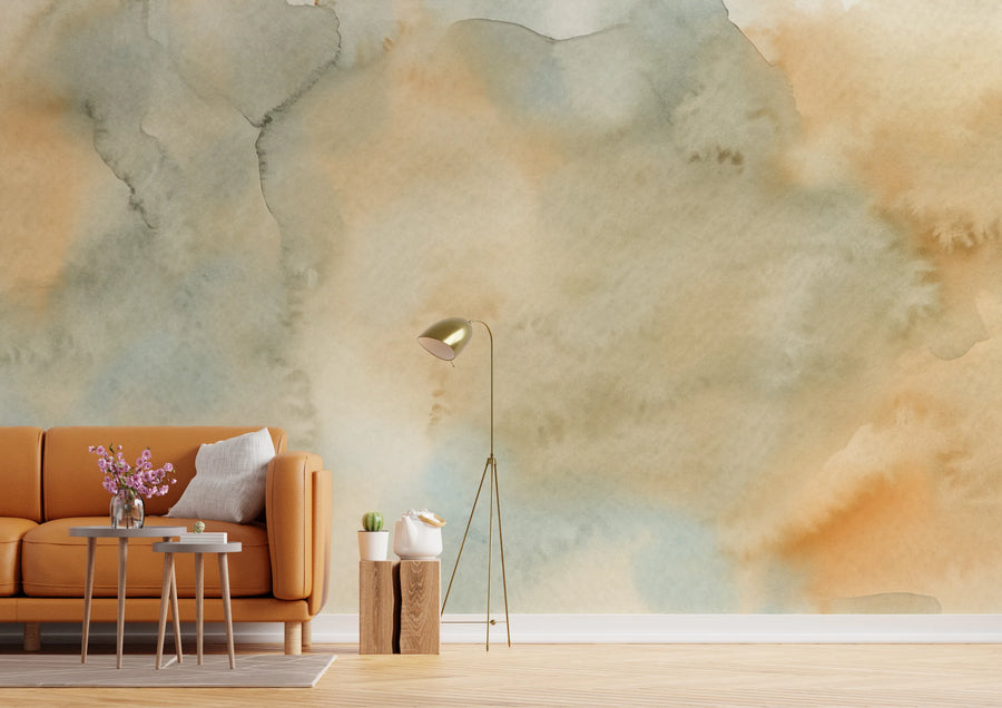 Yellow Watercolor Ombre Wallpaper Mural Wall Decor