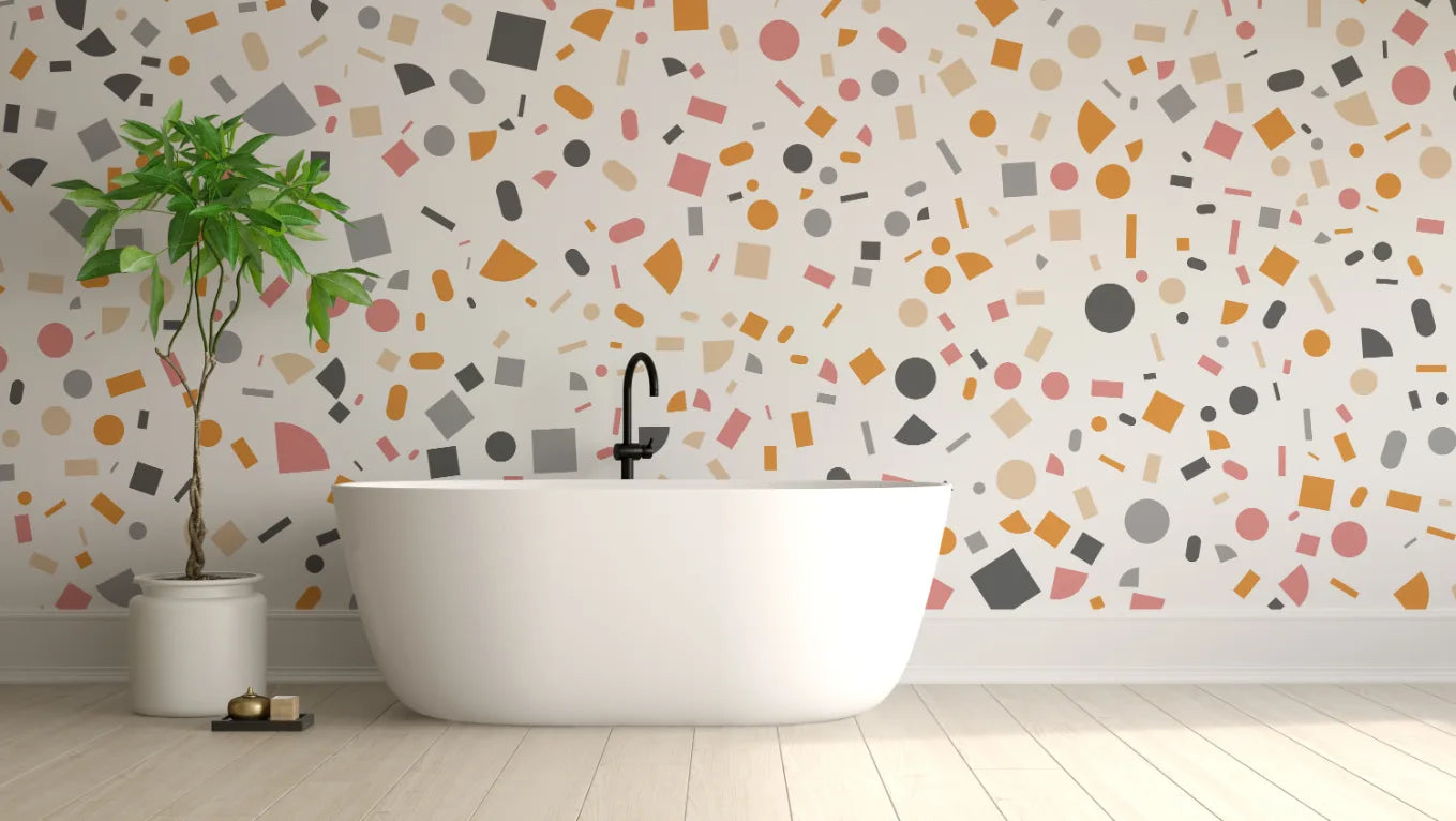 Trendy Terrazzo Soft Colors Peel and Stick Wallpaper image 0