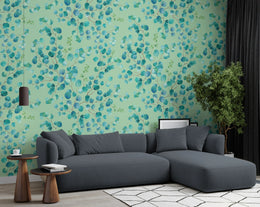 Watercolor Eucalyptus Leaf Design | Blue Green Foliage Peel and Stick Wallpaper image 3