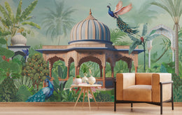 Mughal Peacock Palace Indian Wallpaper | Royal Garden Peel and Stick Decor image 4