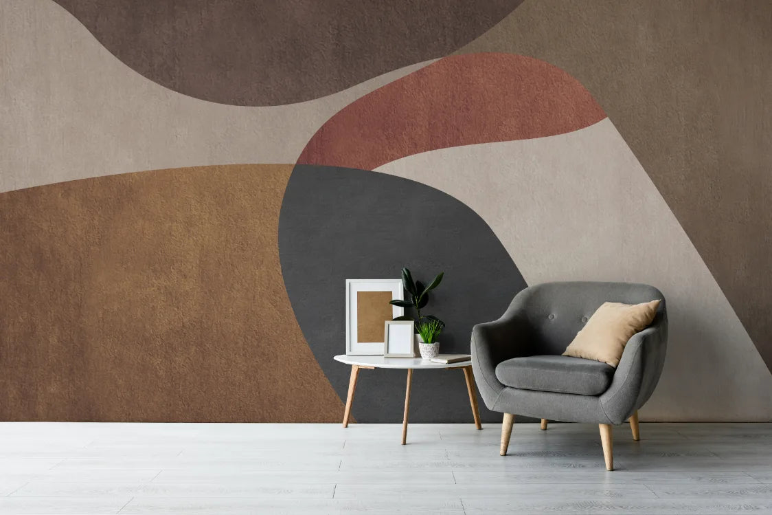 Abstract Beauty Terracotta Wallpaper For Living Room image 2