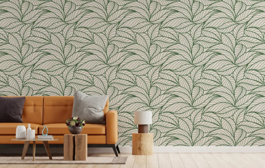 Banana Leaf Line Art Wallpaper Murals image 4