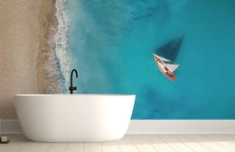 Heart Touch Ocean Beach Mural Wallpaper image 0