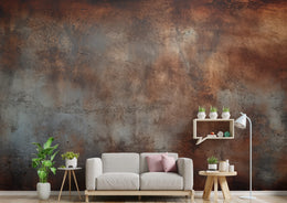 Industrial Rust Brown Gray  Wall Mural | Metal Peel And Stick Wallpaper image 2