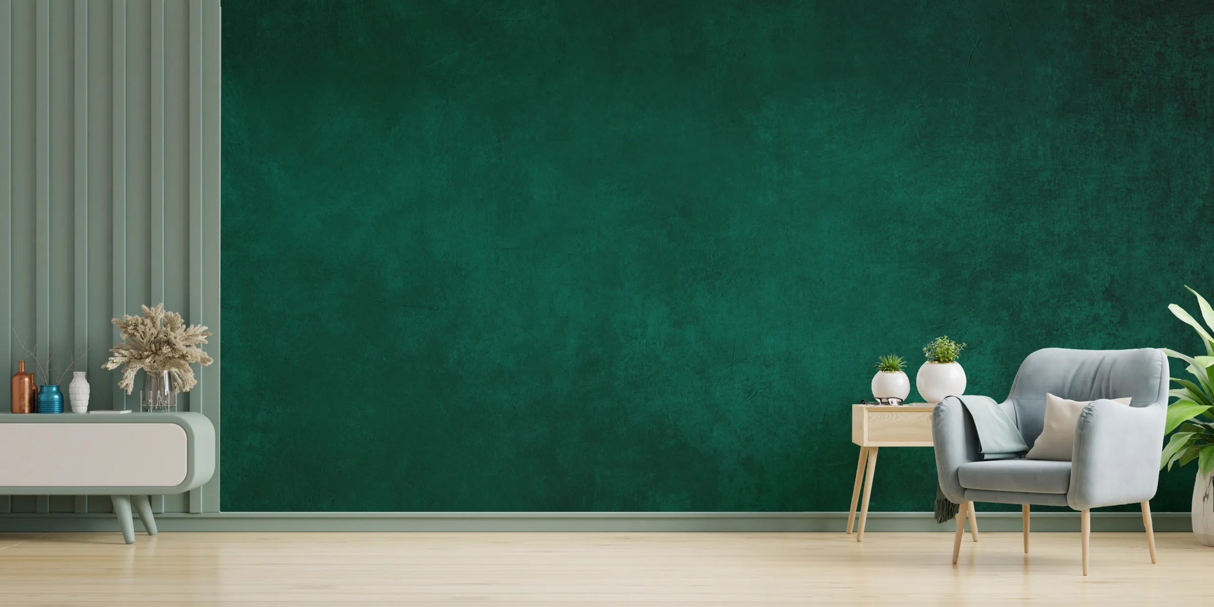 Viridian Green Concrete Peel and Stick Wallpaper image 3