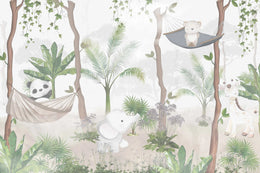 Leafy Heaven And Cute Tot Animal Kids Wallpaper image 5