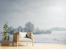 Winter Forest Wallpaper | Snowy Trees Peel And Stick Wall Mural image 1