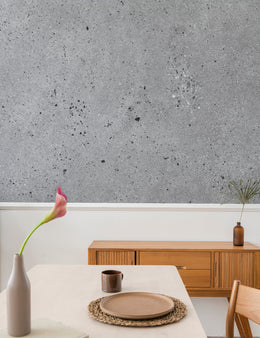 Stylish gray terrazzo concrete wallpaper removable for contemporary living room feature wall
