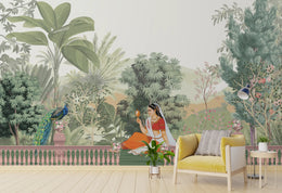 Tropical Indian Miniature Self Adhesive Wallpaper image 2