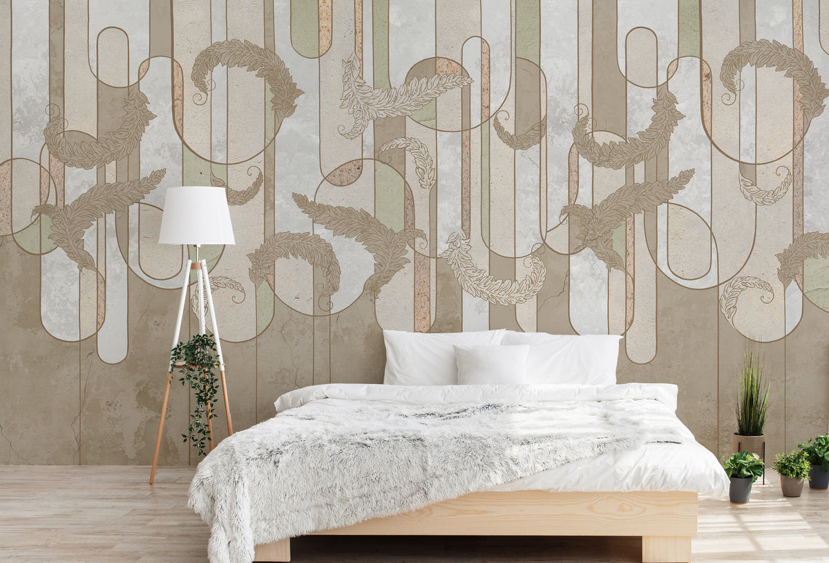 Luxurious Beige Peel and Stick Home Decor Mural Contemporary Art Deco Wallpaper
