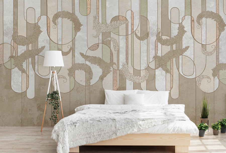 Luxurious Beige Peel and Stick Home Decor Mural Contemporary Art Deco Wallpaper