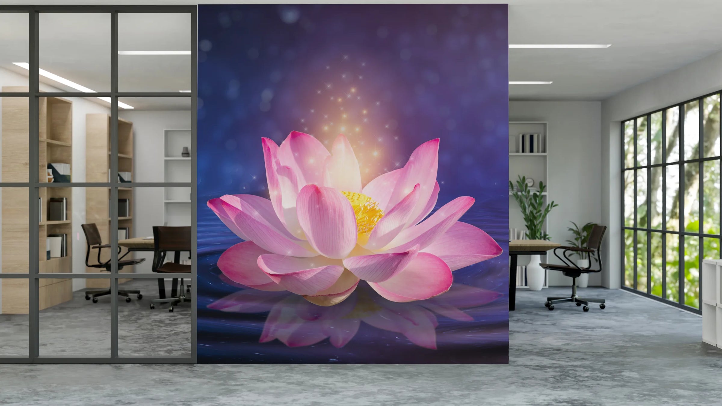 Floating Pink Lotus Aesthetic Zen Removable Wallpaper image 4
