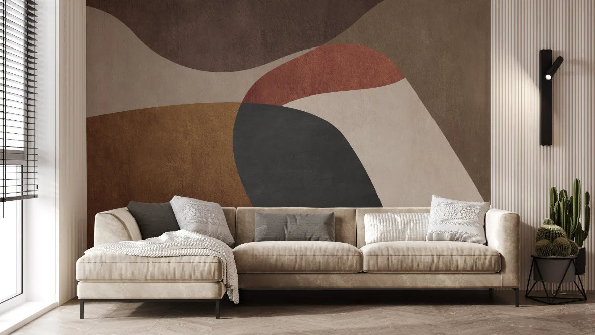 Abstract Beauty Terracotta Wallpaper For Living Room image 4