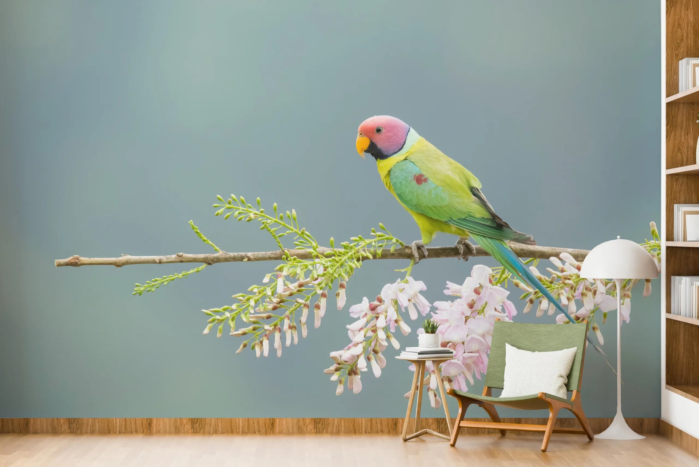 Nature Inspired Parrot Design | Vibrant Peel And Stick Living Room Wall Art Wallpaper image 4