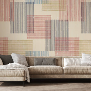 Abstract Geometric | Beige Multi-Color Peel and Stick Wallpaper image 0