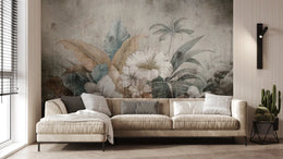 Hand Drawn Nostalgic Tropical Botanical Wallpaper image 3