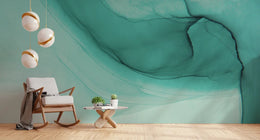 Light Aqua Turquoise Marble Wall Mural Living Room image 1