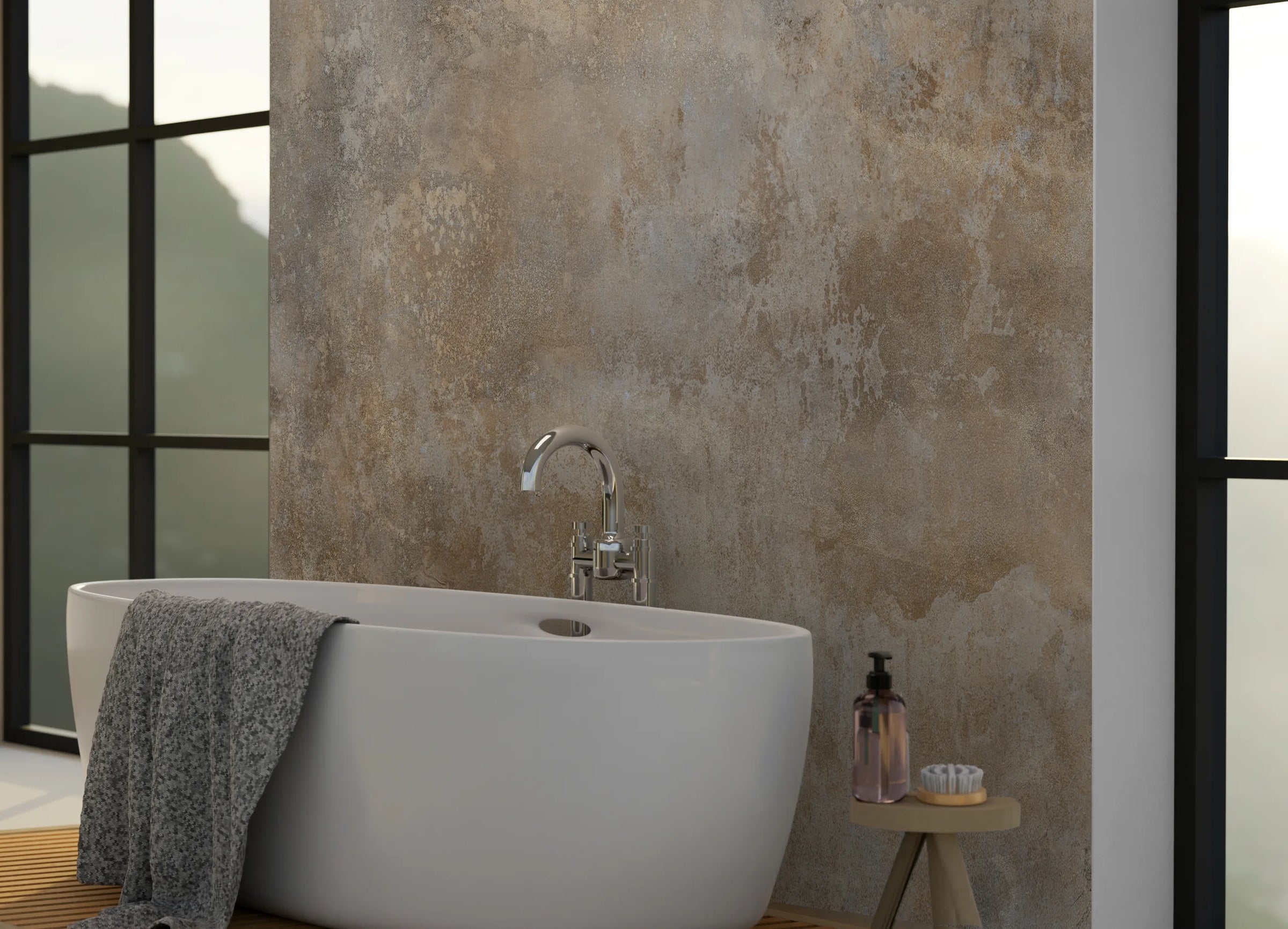 Concrete Texture Wallpaper | Warm Beige Peel and Stick Home Decor image 6