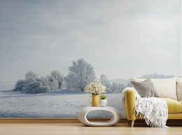 Winter Forest Wallpaper | Snowy Trees Peel And Stick Wall Mural image 3