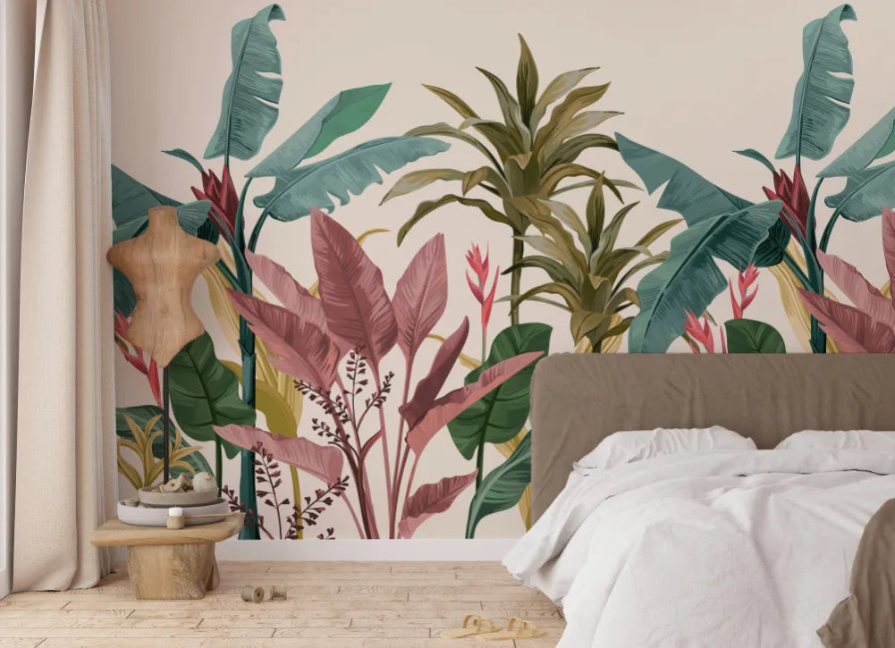 Banana Multicolor Leaves Tropical Wallpaper Murals image 3