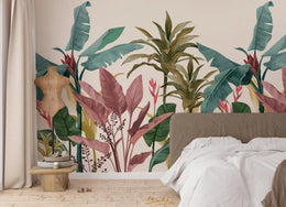Banana Multicolor Leaves Tropical Wallpaper Murals image 3