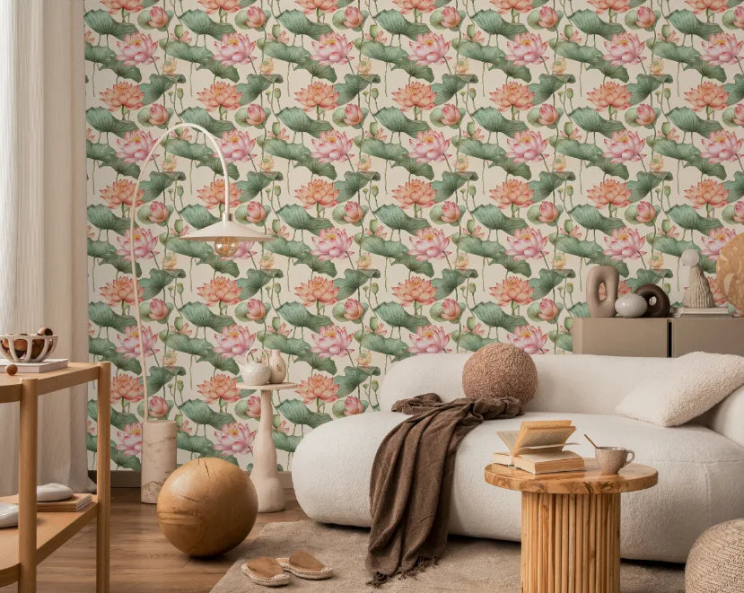 Lotus Glory Floral Wallpaper image 1