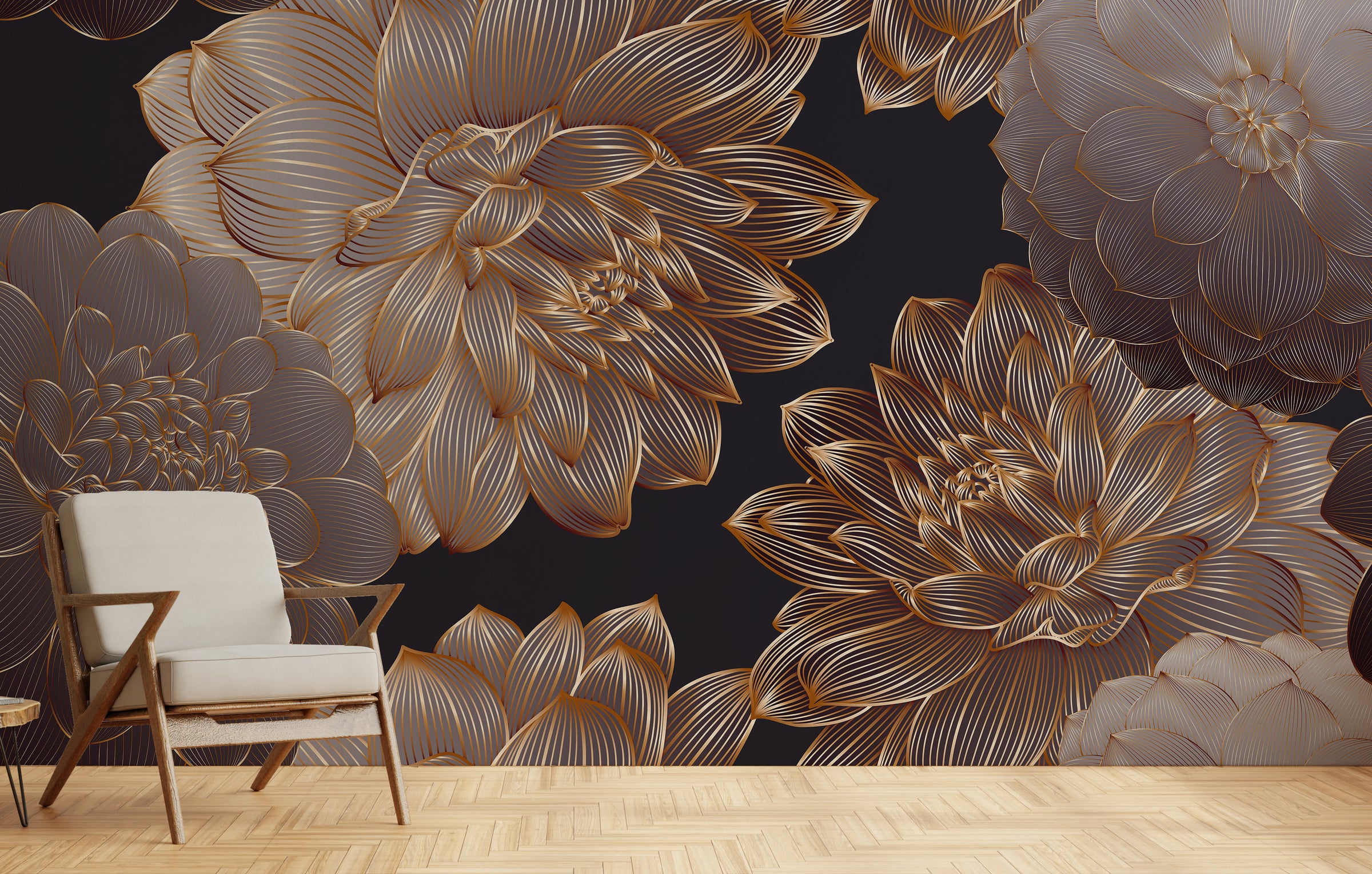 Luxurious Dahlia Peel and Stick Floral Wallpaper
