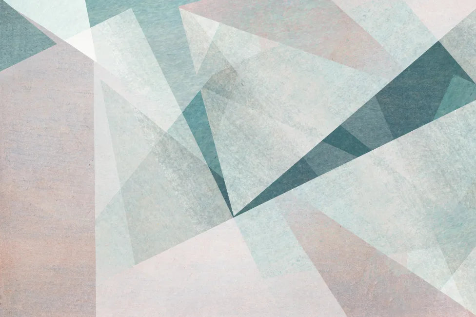 Pastel Colors Asymmetrical Modern Geometric Wallpaper image 4
