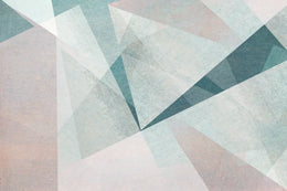 Pastel Colors Asymmetrical Modern Geometric Wallpaper image 4
