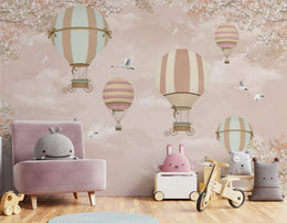 Pink Air Balloons Dreamscape Kids Removable Wallpaper image 1