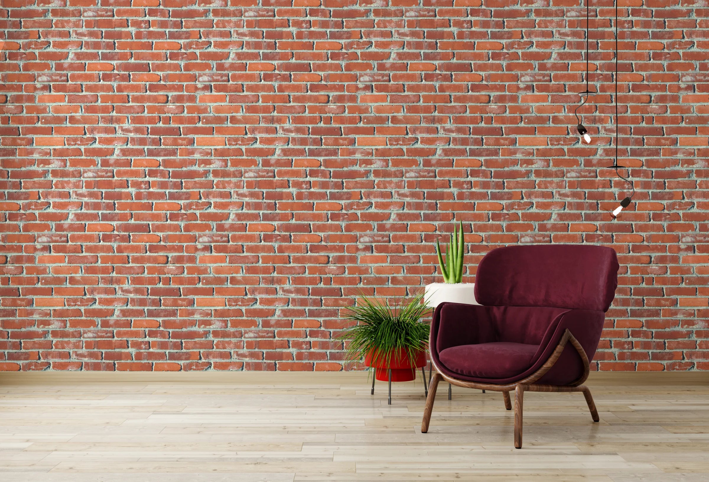 Faux Brick Design | Rustic Red Peel and Stick Farmhouse Wallpaper image 2