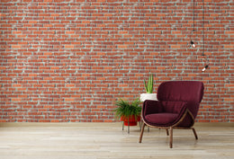 Faux Brick Design | Rustic Red Peel and Stick Farmhouse Wallpaper image 2