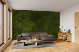 Green textured wall mural with deep moss tones for modern living room decor