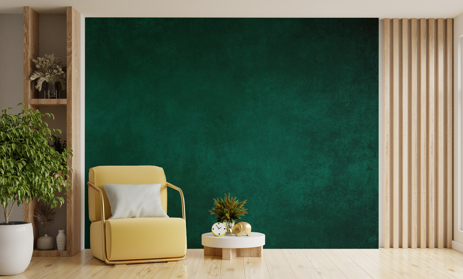 Viridian Green Concrete Wallpaper Peel and Stick Luxurious Living Room Decor