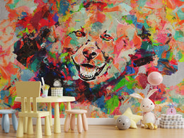 Graffiti Wallpaper | Colorful Abstract Peel And Stick Dog Wall Mural