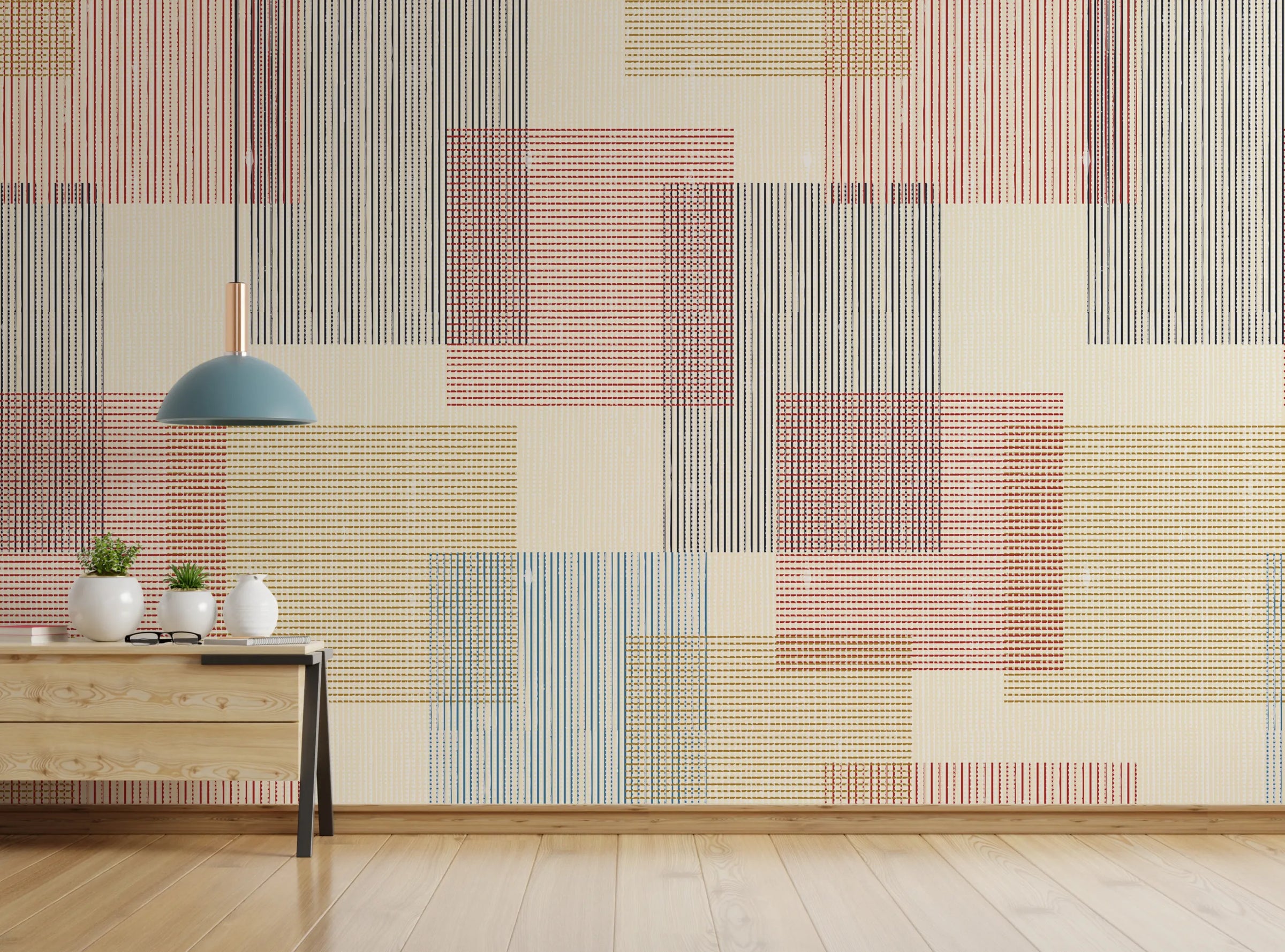 Abstract Geometric | Beige Multi-Color Peel and Stick Wallpaper image 1