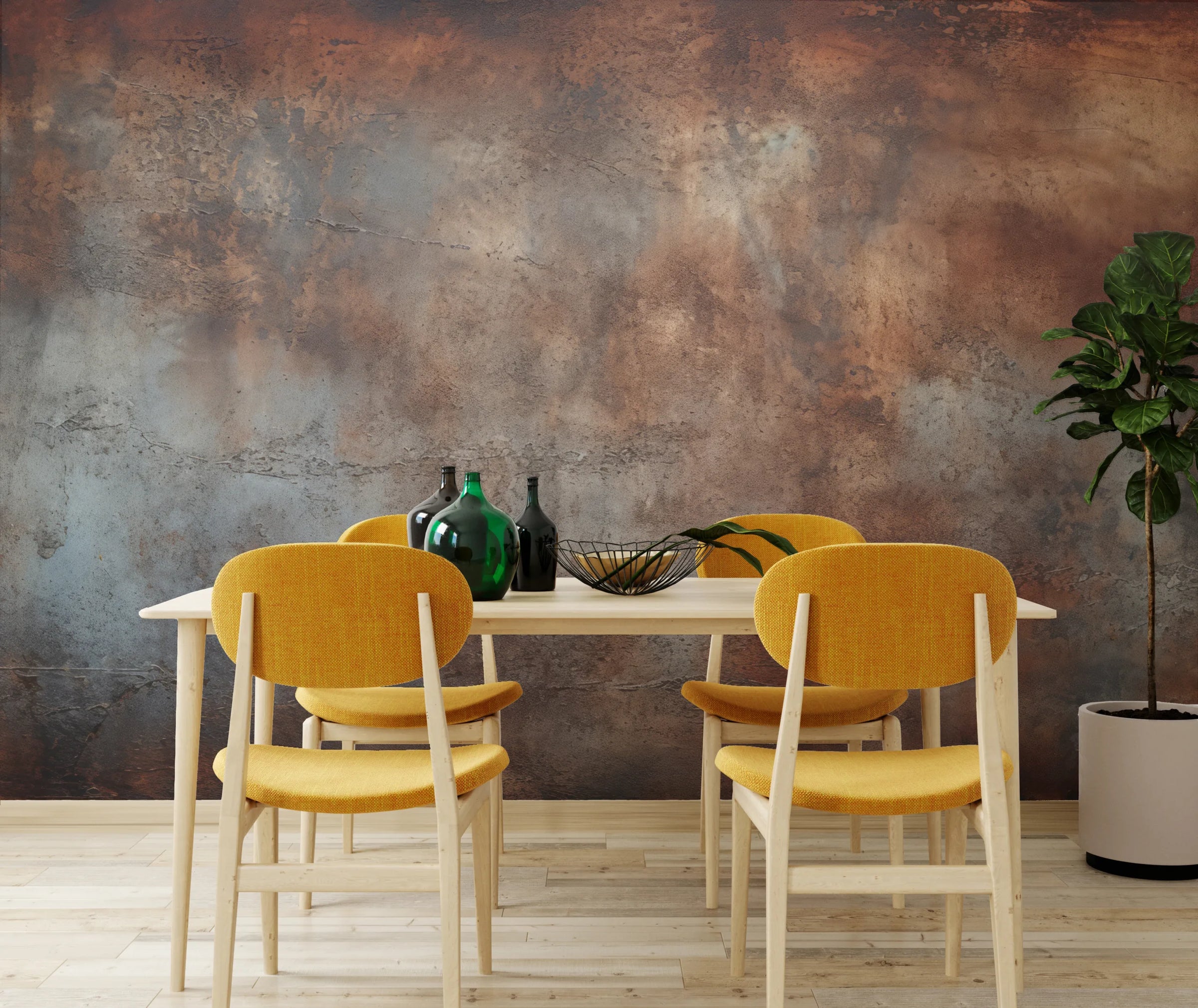 Industrial Rust Brown Gray  Wall Mural | Metal Peel And Stick Wallpaper image 0