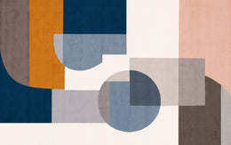 Geometric Fusion Abstract Mural Wallpaper image 4