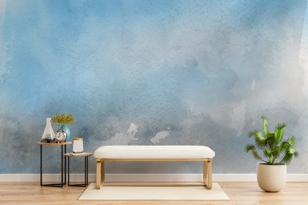 Light Blue Shade Textured Ombre Wallpaper