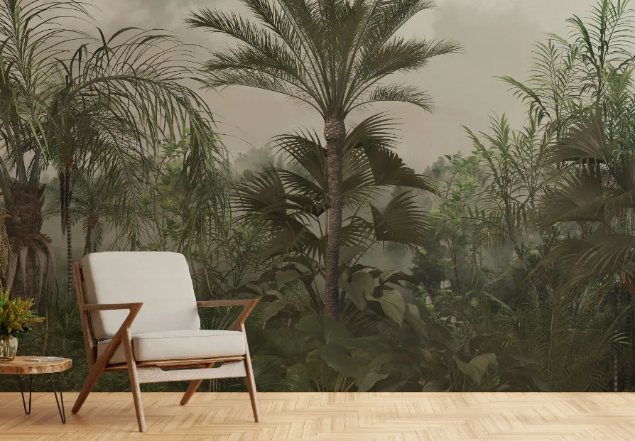 Green Vibrant Tropical Rainforest Jungle Wallpaper image 1