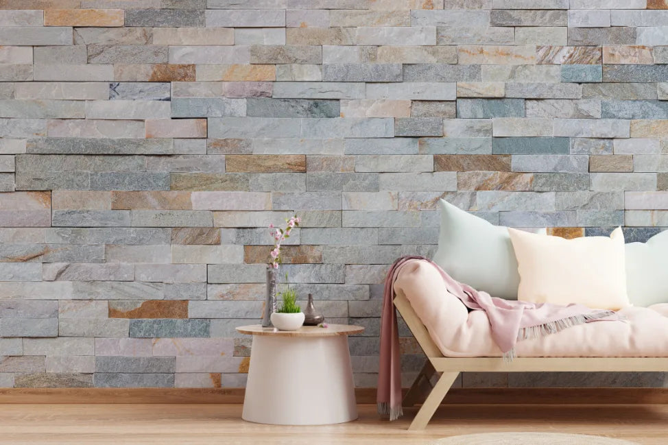 Natural Stone Look Brick Self-Adhesive Wall Mural image 5