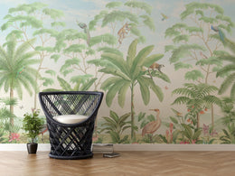 Tropical Jungle Wallpaper | Lush Green Animal Mural | Peel and Stick image 0