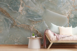 Light Blue Marble Wallpaper Mural Wall Decor image 4