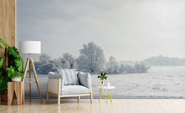 Winter Forest Wallpaper | Snowy Trees Peel And Stick Wall Mural image 4
