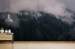 Foggy Lush Forest Peel and Stick Wallpaper for Yoga image 2