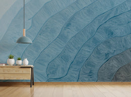 Teal Blue Gradient Abstract Wallpaper | Peel and Stick Bedroom Accent image 2