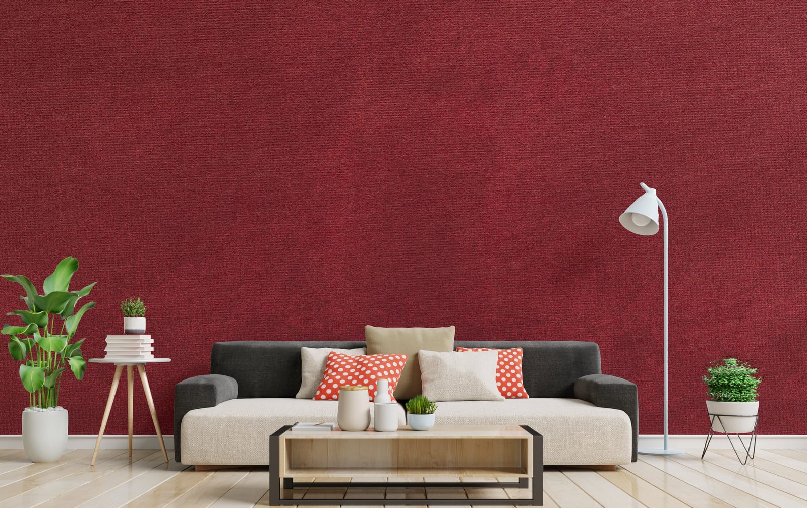 Deep burgundy textured wallpaper for modern living room accent wall fabric style wall mural peel and stick