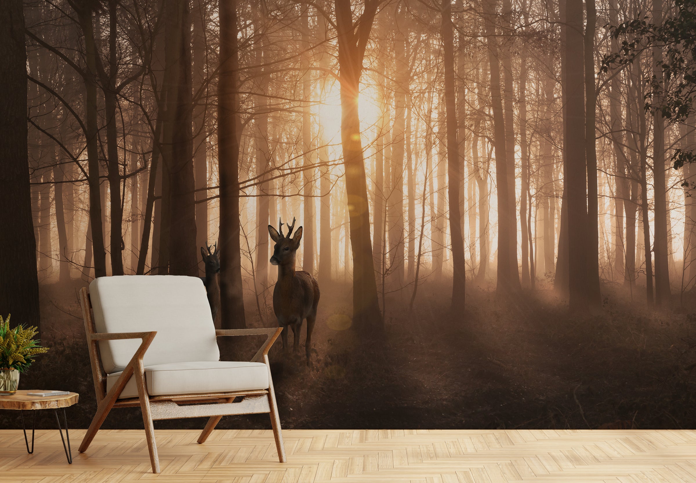 Wildlife-Inspired Forest Wallpaper
